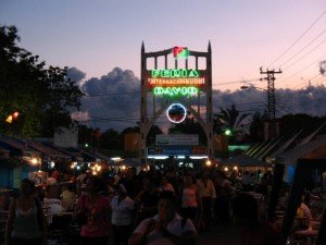 The David Fair in Panama 2011 sign at Dusk