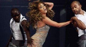 J-Lo wears a hot body  suit for her performance in Panama