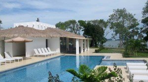 Poolside at the Bocas Del Mar Hotel in Boca Chica, Panama