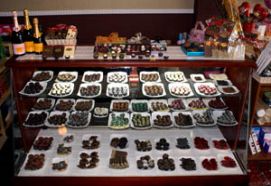 Display case of the delicious offerings from Chocolatisimo Panama