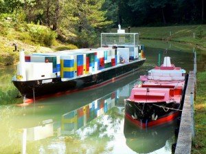 Port Revel shiphandling school, pilots practice on 1:25 scale model boats.